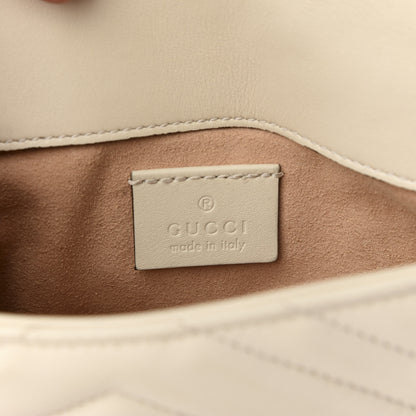 Gucci Calfskin Matelasse Super Mini GG Marmont Shoulder Bag White 7 of 8