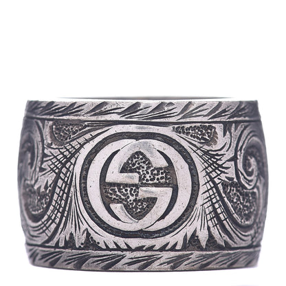 Gucci Sterling Silver Wide Feline Band Ring 53 6.25 4 of 5