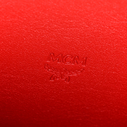 MCM Calfskin Ottomar Monogram Large Zip Around Wallet Red 6 of 7