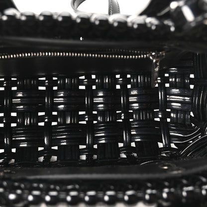 Balenciaga Faux Calfskin Braided Varnished XXS Bistro Basket Black 5 of 9
