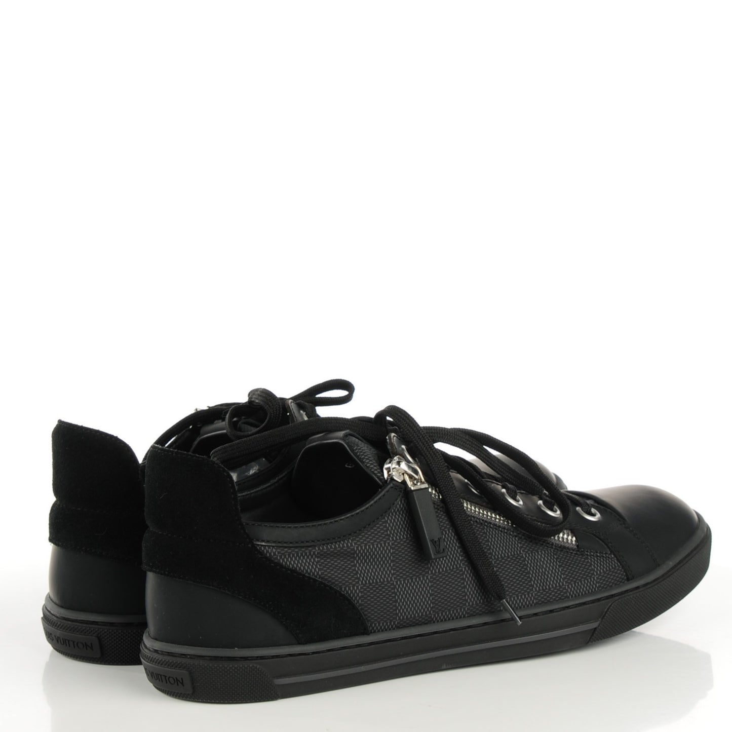 Damier Graphite Calfskin Suede Mens Aventure Sneakers 6.5