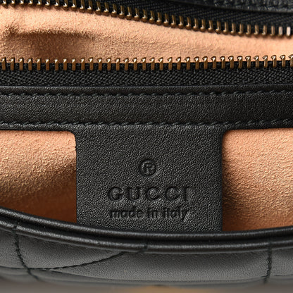 Gucci Calfskin Matelasse Studded Small Pearly GG Marmont Shoulder Bag Black 5 of 11