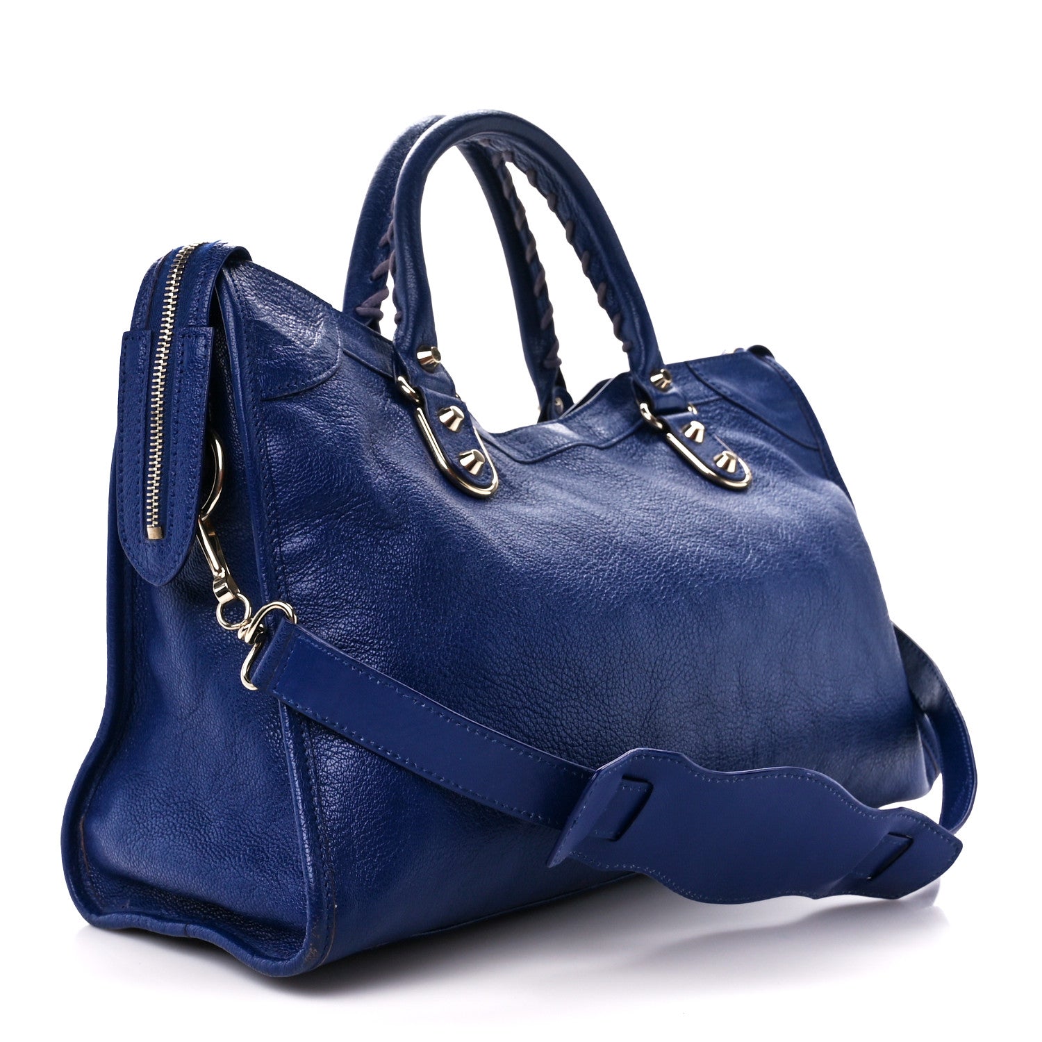 Balenciaga Chevre Hamilton Gold Metallic Edge Hardware City Bleu Roi 4 of 11