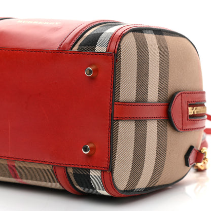 Burberry House Check Bridle Calfskin Small Alchester Bowling Bag Red 10 of 13