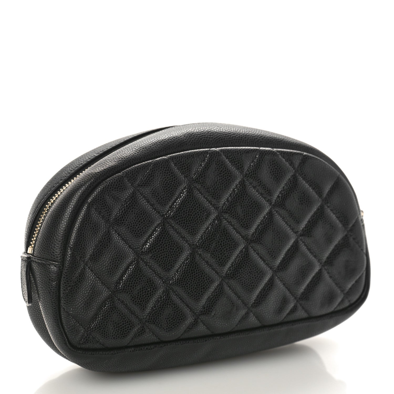 Chanel Caviar Quilted Double Zip Pouch Black 3 of 9