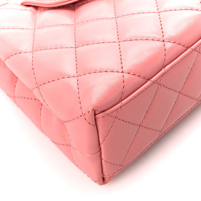 Chanel Shiny Aged Calfskin Quilted Nano Kelly Shopper Coral Pink 10 of 11