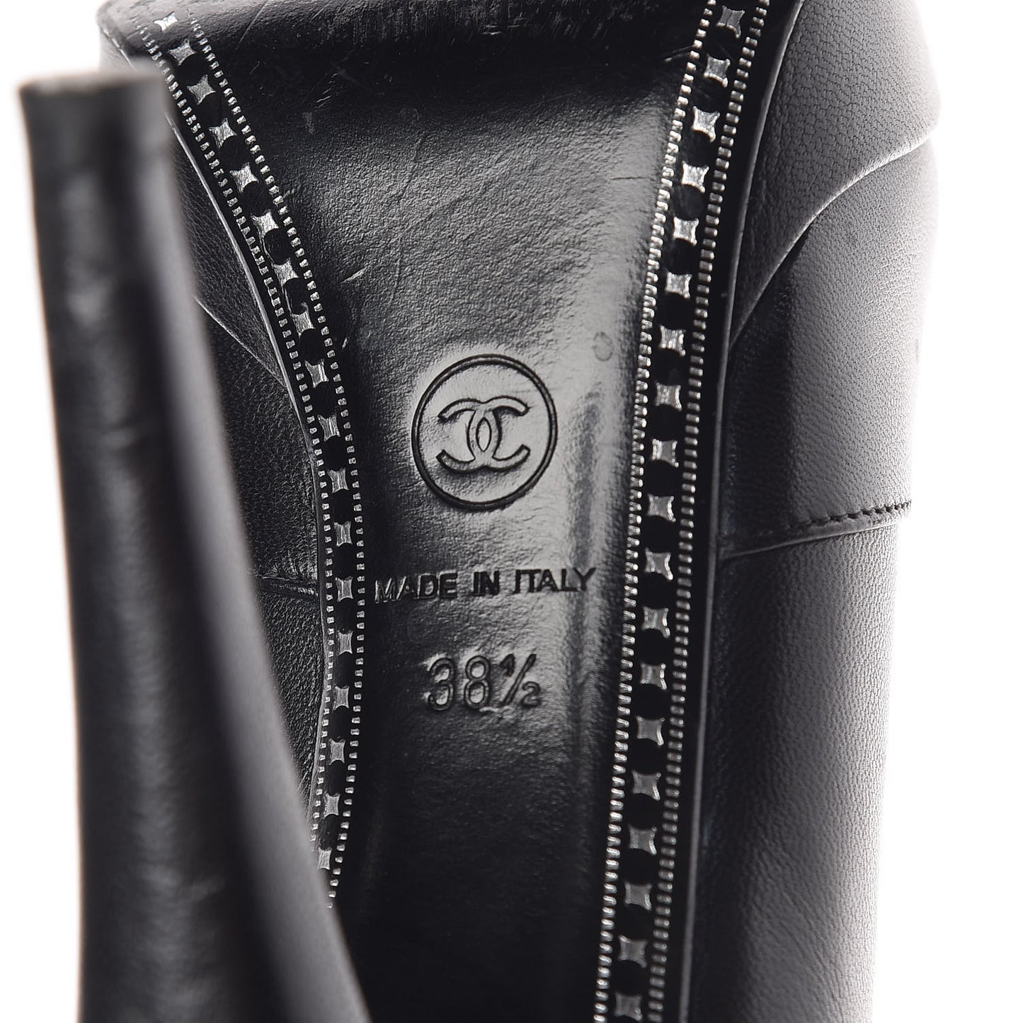 Goatskin Cap Toe Short Ankle Boots 38.5 Black