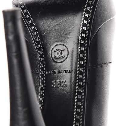 Chanel Goatskin Cap Toe Short Ankle Boots 38.5 Black 8 of 17
