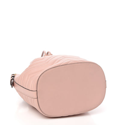 Gucci Calfskin Matelasse Sylvie Web GG Marmont Bucket Bag Perfect Pink 3 of 9