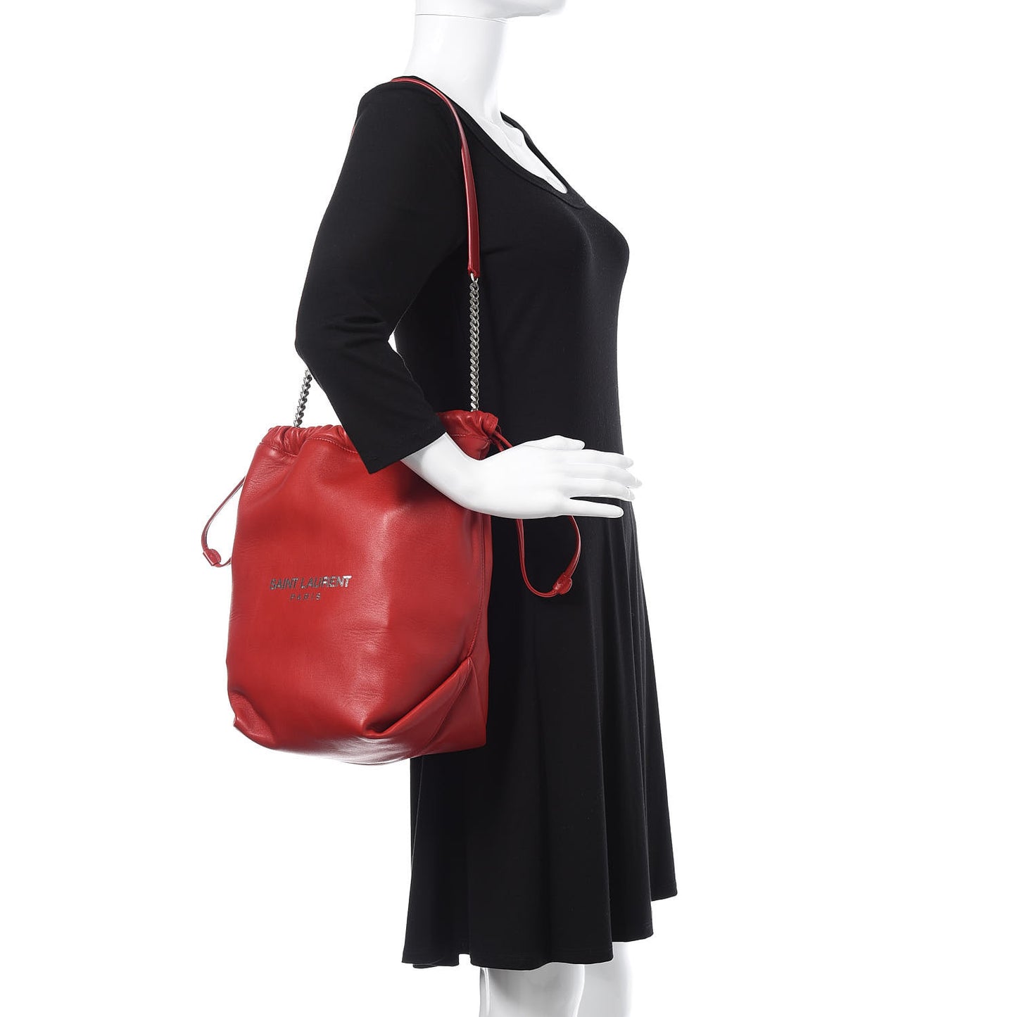 Lambskin Teddy Drawstring Bag Eros Red