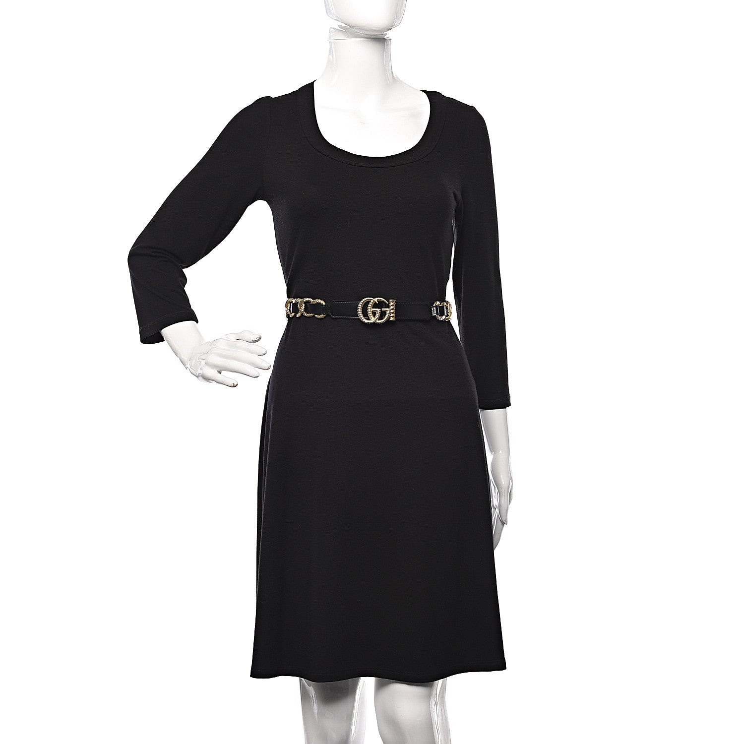 Gucci Calfskin Torchon Double G Chain 25mm Belt 90 36 Black 2 of 6
