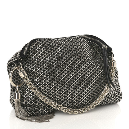 Jimmy Choo Suede Crystal Callie Tassel Shoulder Bag Silver 3 of 8