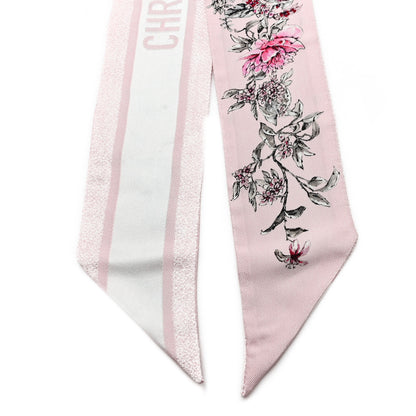 Christian Dior Silk Floral Mitzah Scarf Rose 2 of 4