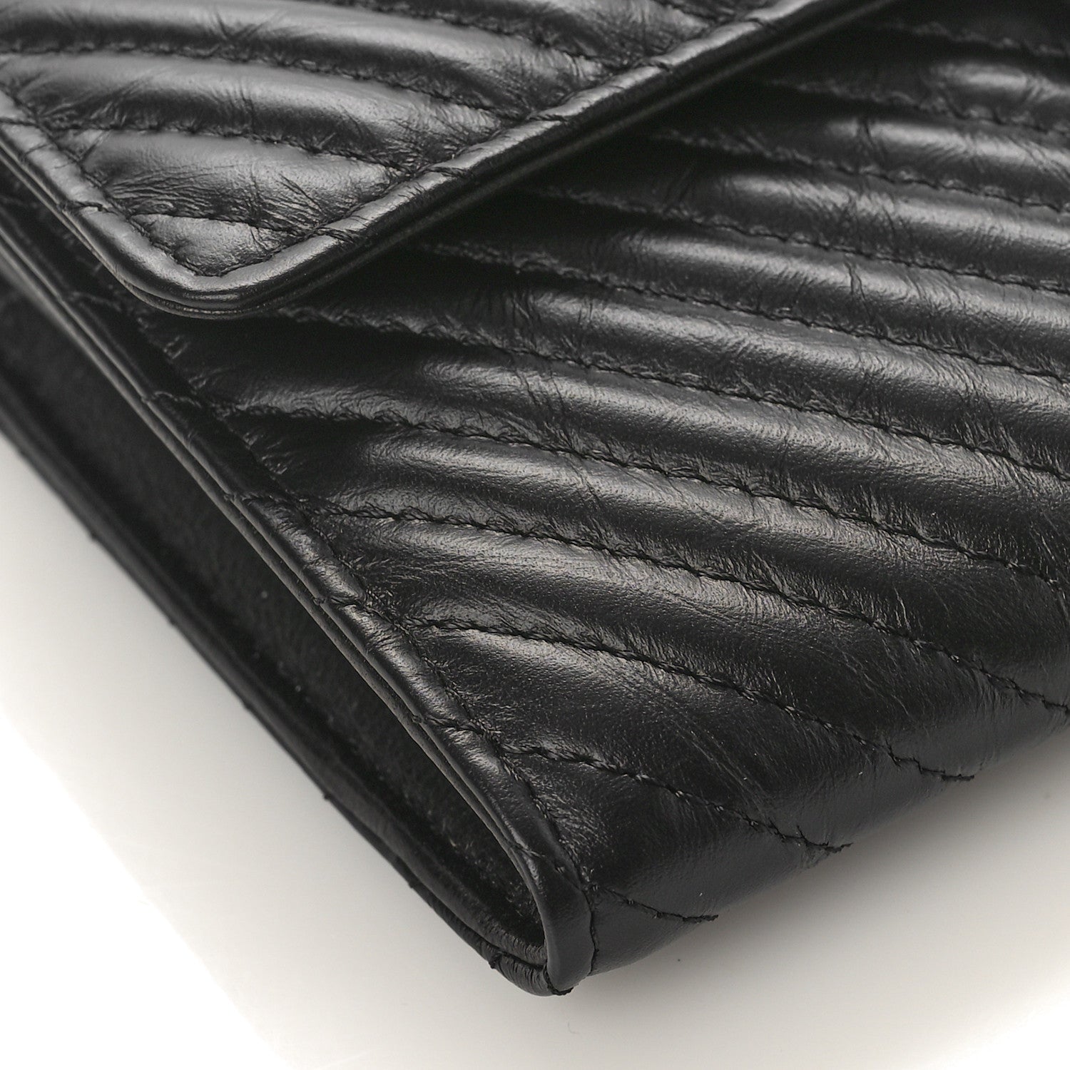 Chanel Aged Calfskin Quilted Large Reissue Gusset Flap Wallet So Black 8 of 9