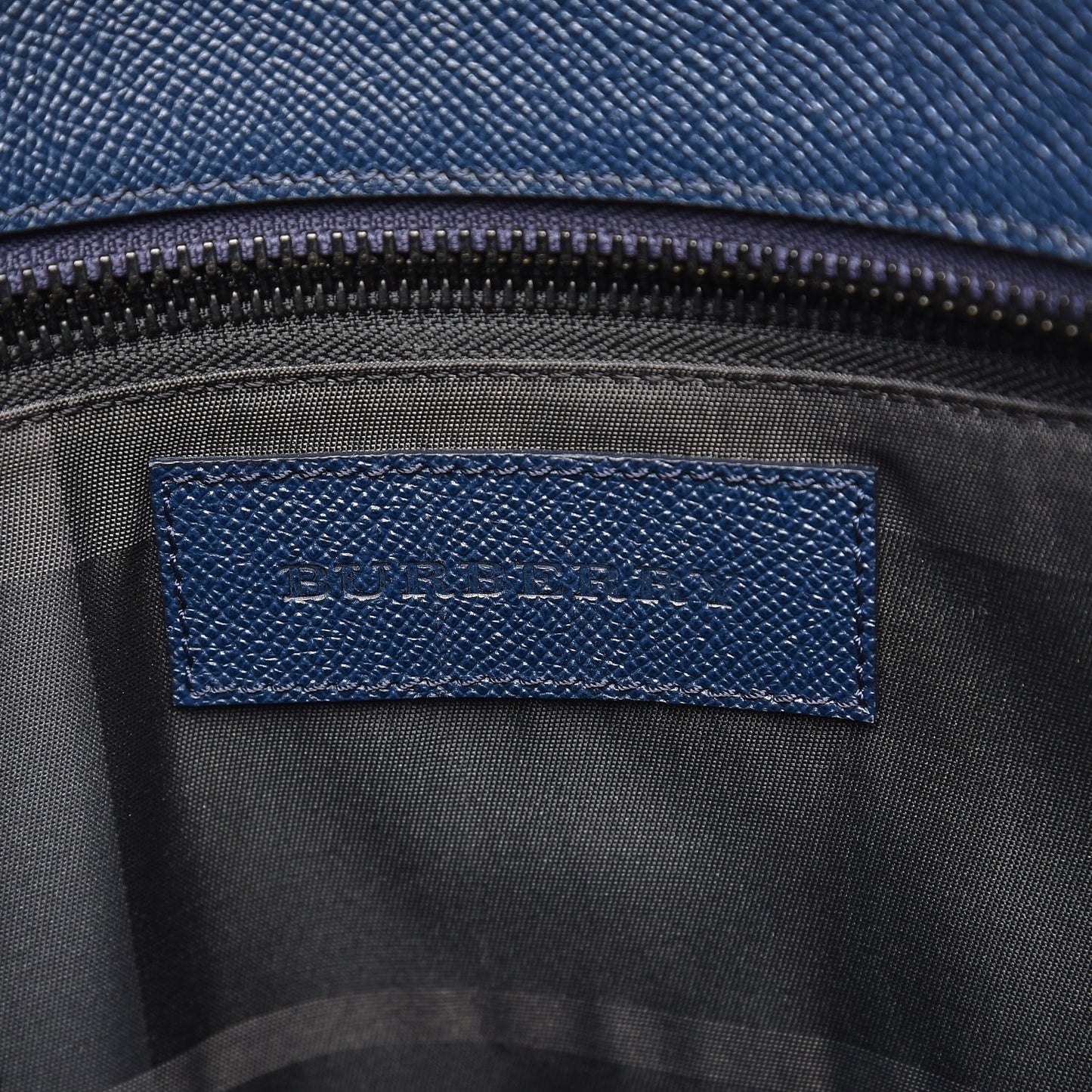 Textured Calfskin Briefcase Bag Dark Cobalt