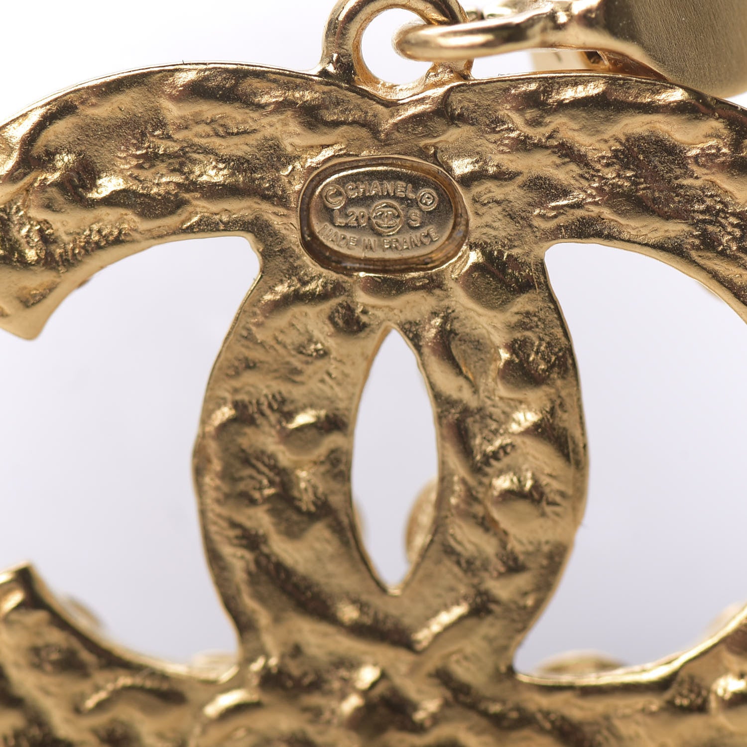 Chanel CC Crystal Drop Earrings Gold 4 of 5