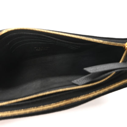 Louis Vuitton Empreinte Monogram Giant Double Zip Pochette Black Cream 5 of 9