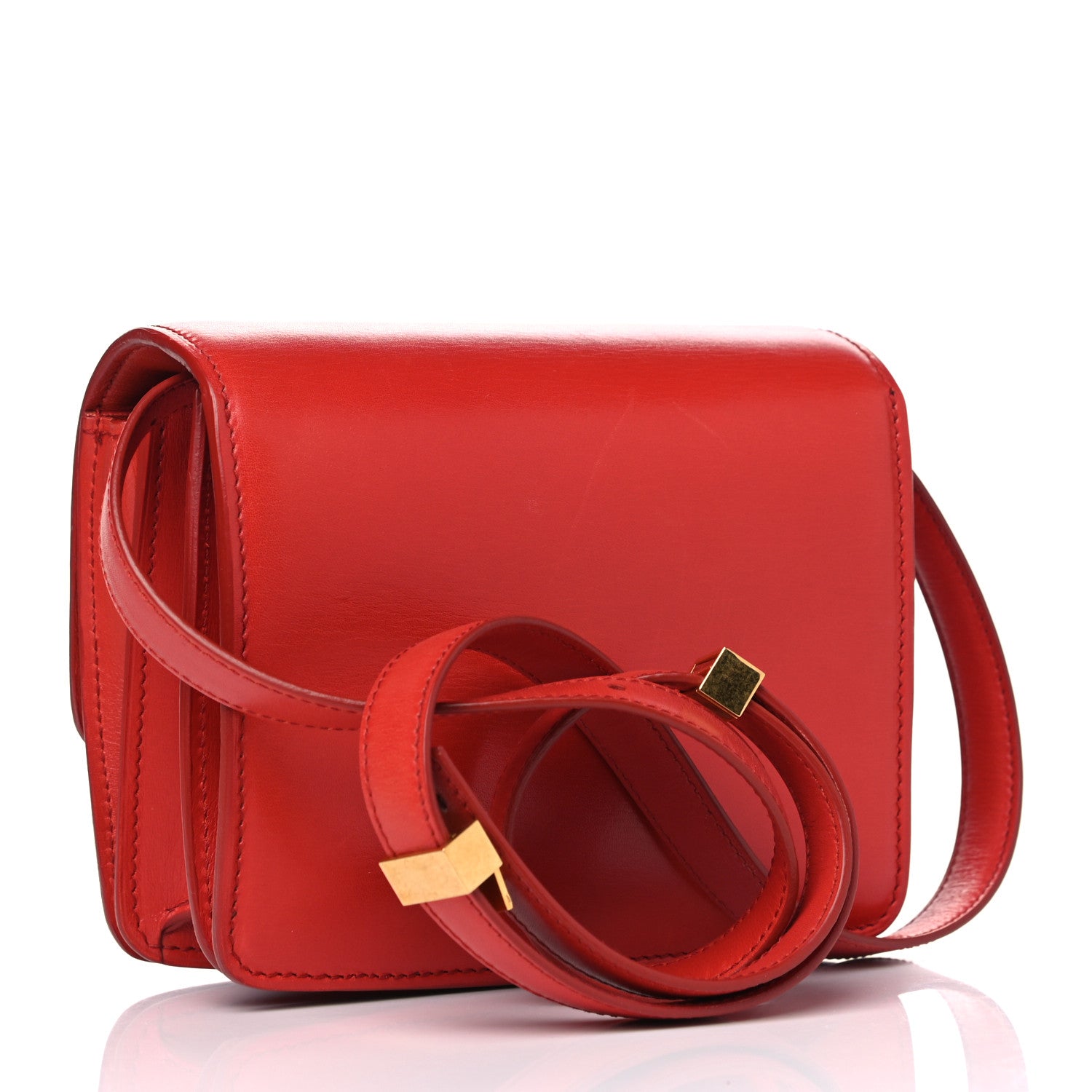 Celine Box Calfskin Small Classic Box Flap Bag Red 3 of 15