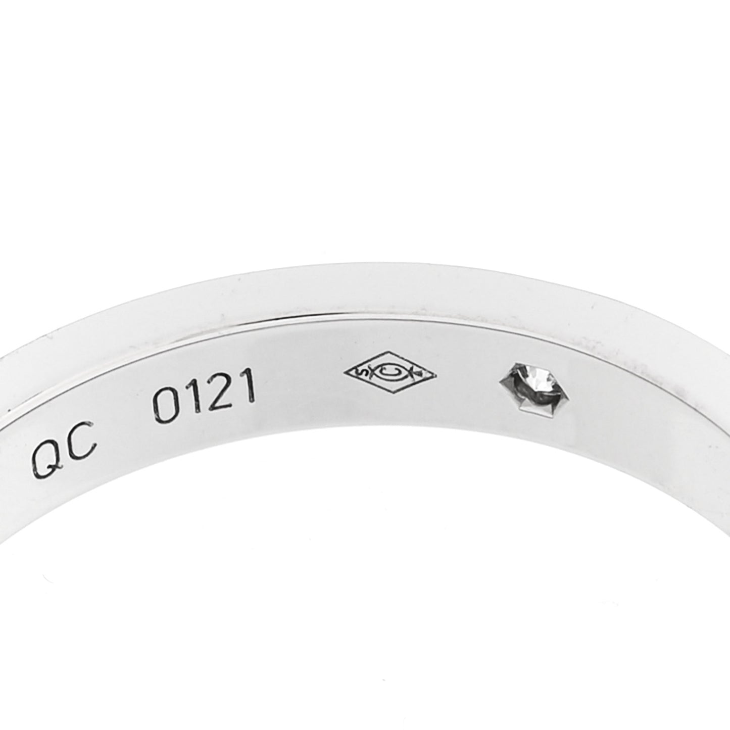 Platinum Diamond 3mm C De Cartier Wedding Band Ring 56 7.5