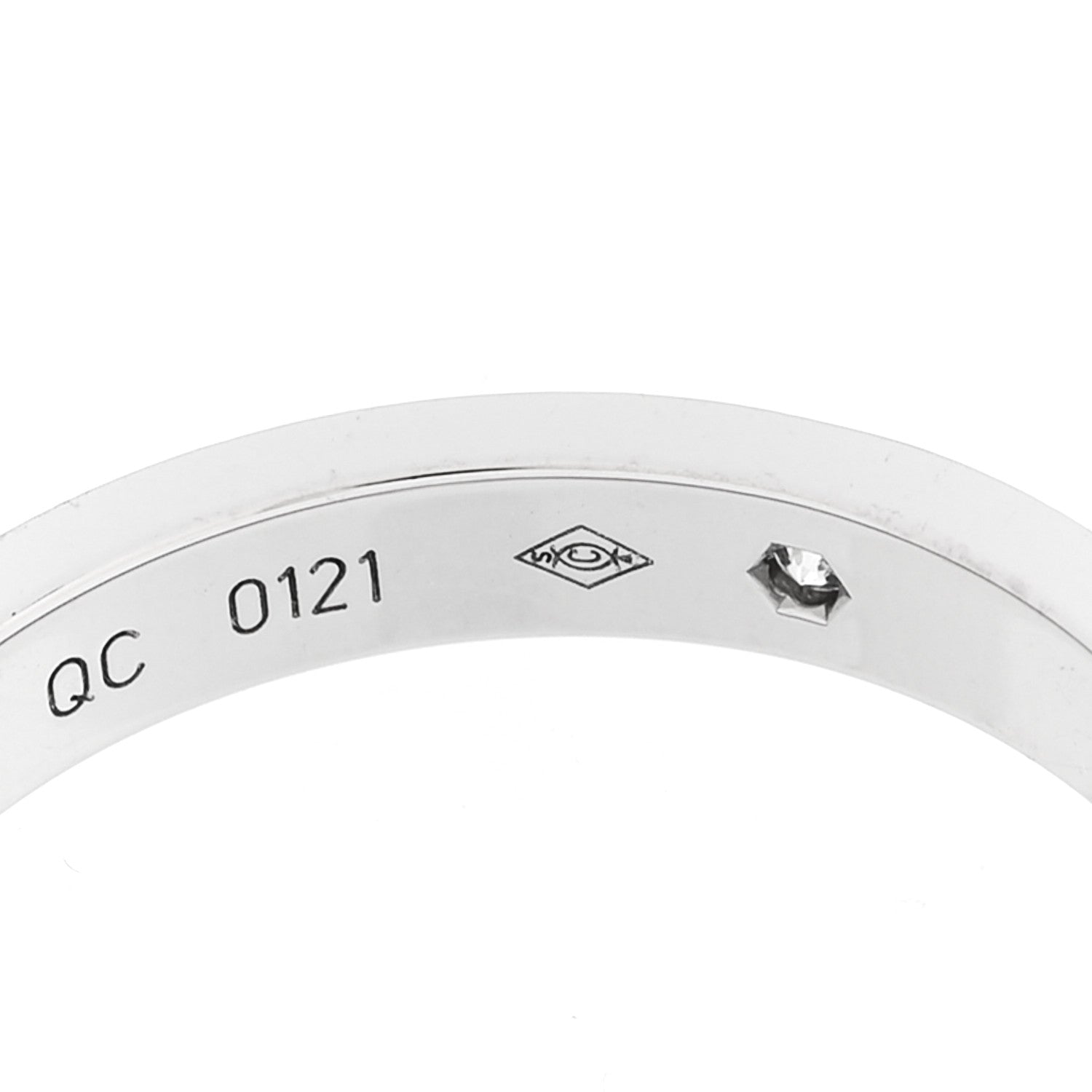 Cartier Platinum Diamond 3mm C De Cartier Wedding Band Ring 56 7.5 6 of 6