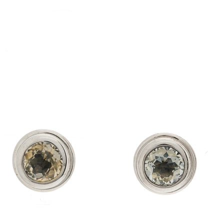 John Hardy Sterling Silver White Topaz Batu Bedeg Round Earrings 1 of 4