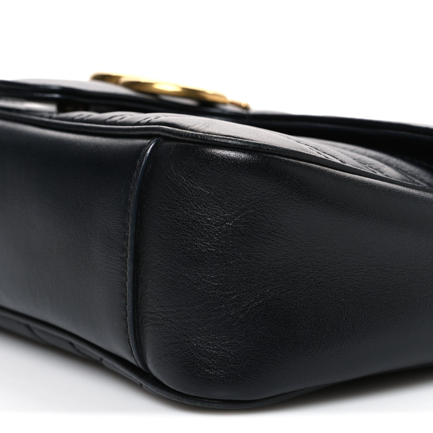 Gucci Calfskin Matelasse Small GG Marmont Shoulder Bag Black 10 of 11