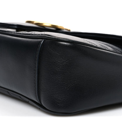 Gucci Calfskin Matelasse Small GG Marmont Shoulder Bag Black 10 of 11