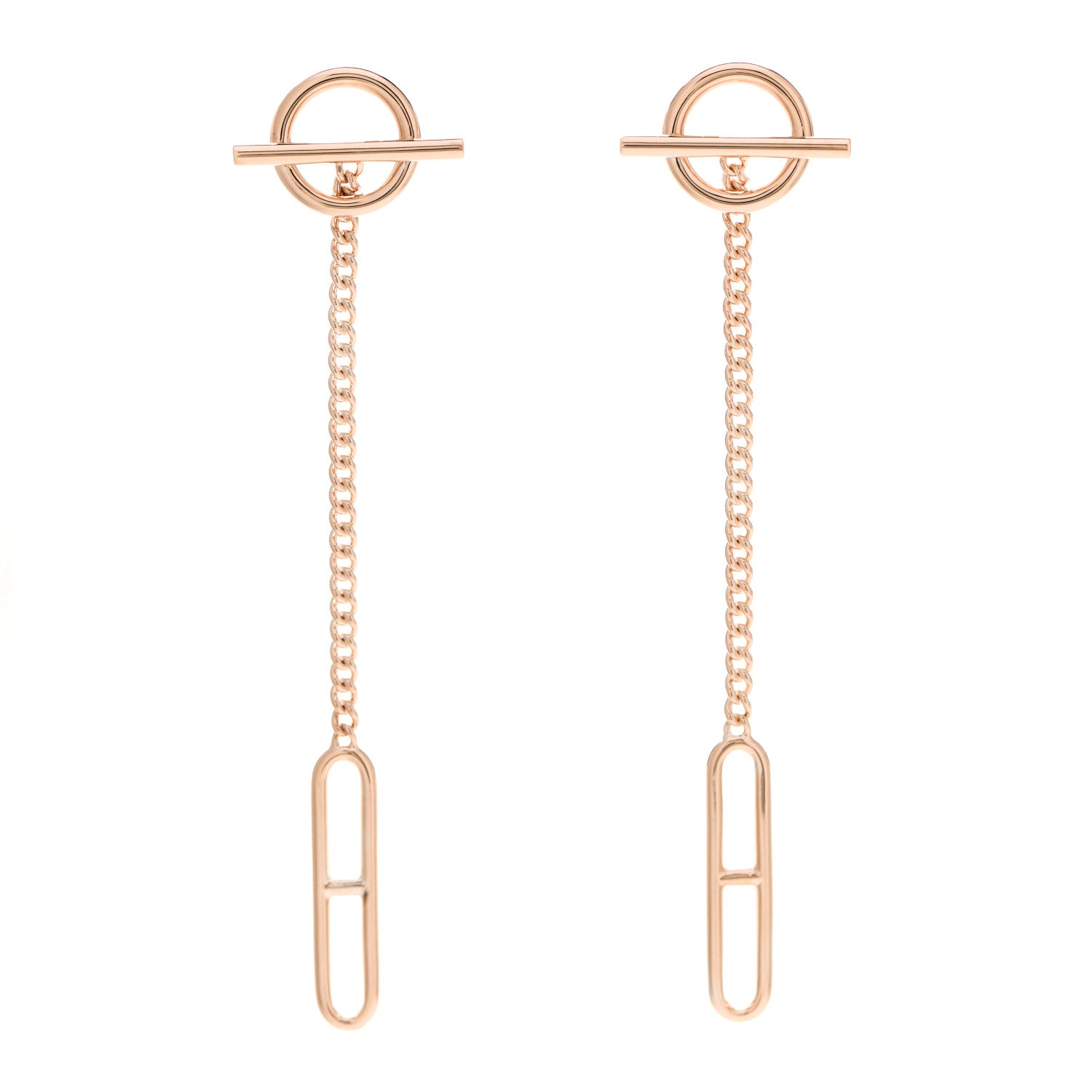 Hermes 18K Rose Gold Echappee Earrings 1 of 5