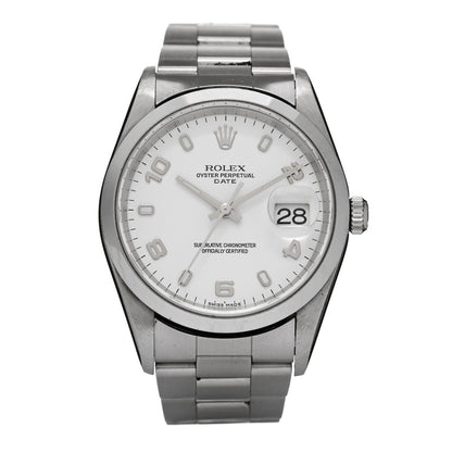 Rolex Stainless Steel 34mm Oyster Perpetual Date Watch White 15200 1 of 5