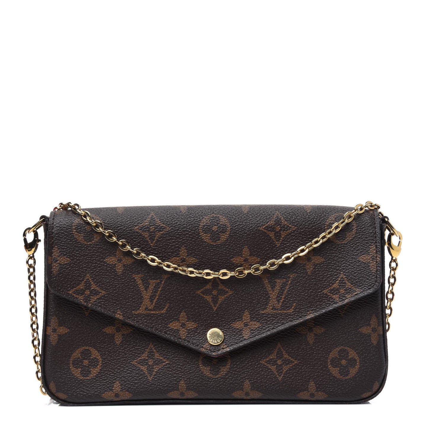 Monogram Pochette Felicie Chain Wallet Fuchsia