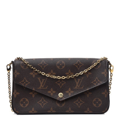 Louis Vuitton Monogram Pochette Felicie Chain Wallet Fuchsia 1 of 13