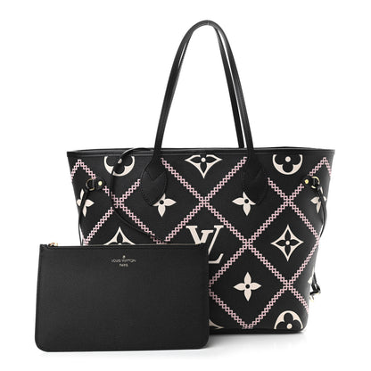 Louis Vuitton Empreinte Monogram Giant Broderies Neverfull MM Black 3 of 11