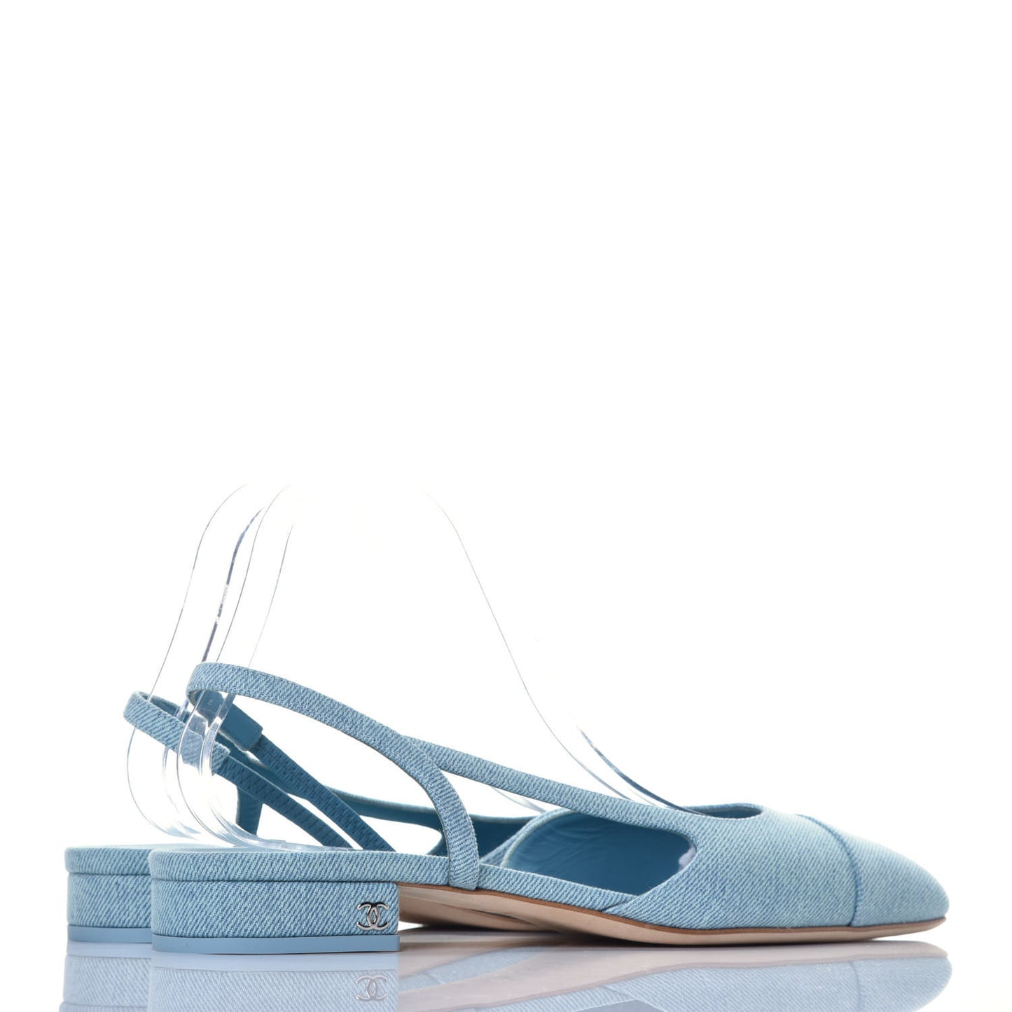 Denim Cap Toe CC Slingback Flats 40.5 Blue