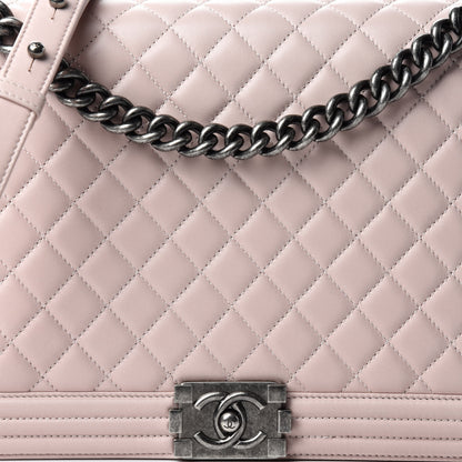 Chanel Lambskin Quilted Large Boy Flap Pink 12 of 13