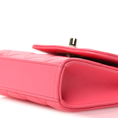 Chanel Lambskin Quilted Mini Trendy CC Chain Wallet Pink 10 of 14