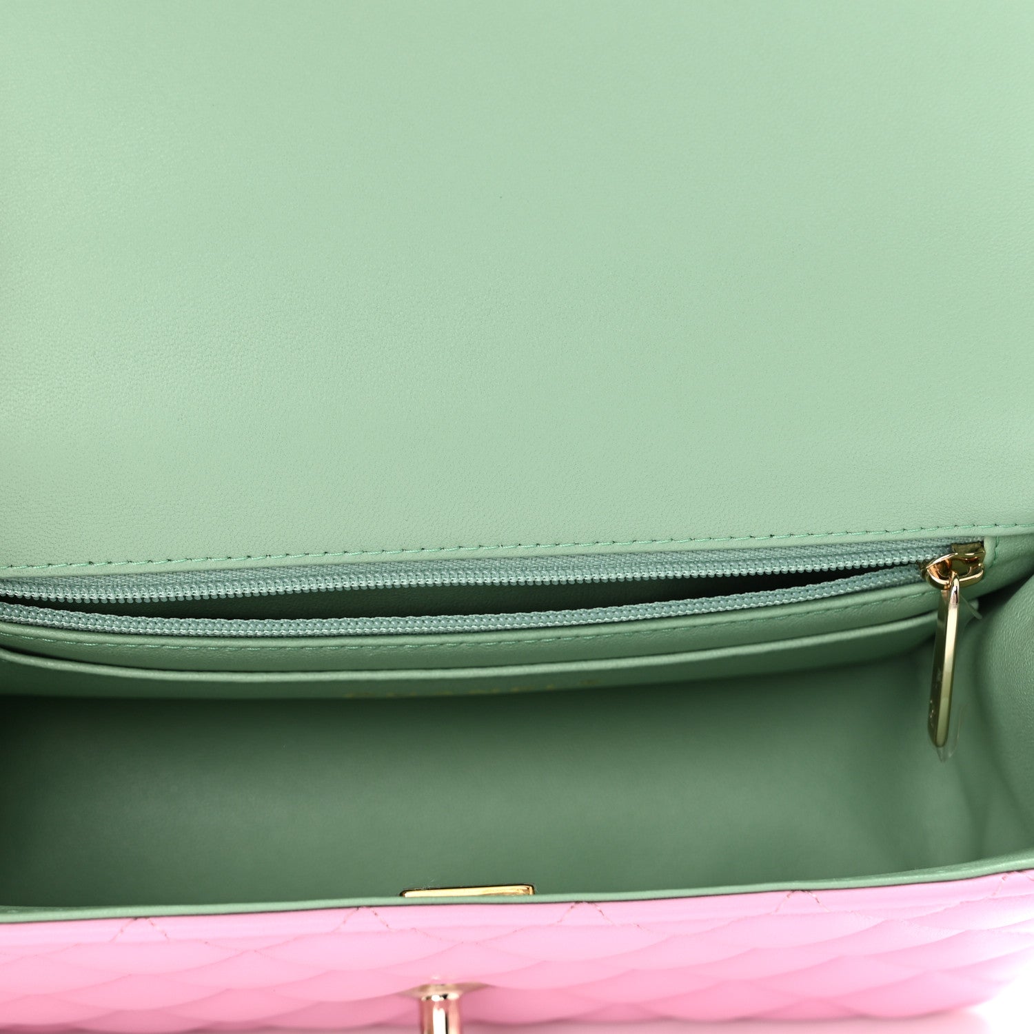 Chanel Lambskin Quilted Mini Top Handle Rectangular Flap Lilac Light Green 5 of 11