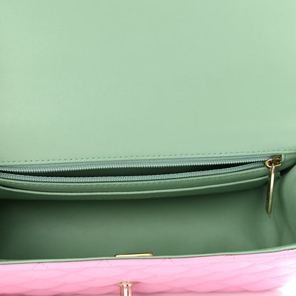 Chanel Lambskin Quilted Mini Top Handle Rectangular Flap Lilac Light Green 5 of 11