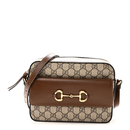 Gucci GG Supreme Monogram Small Horsebit 1955 Shoulder Bag Beige Brown Sugar 1 of 10