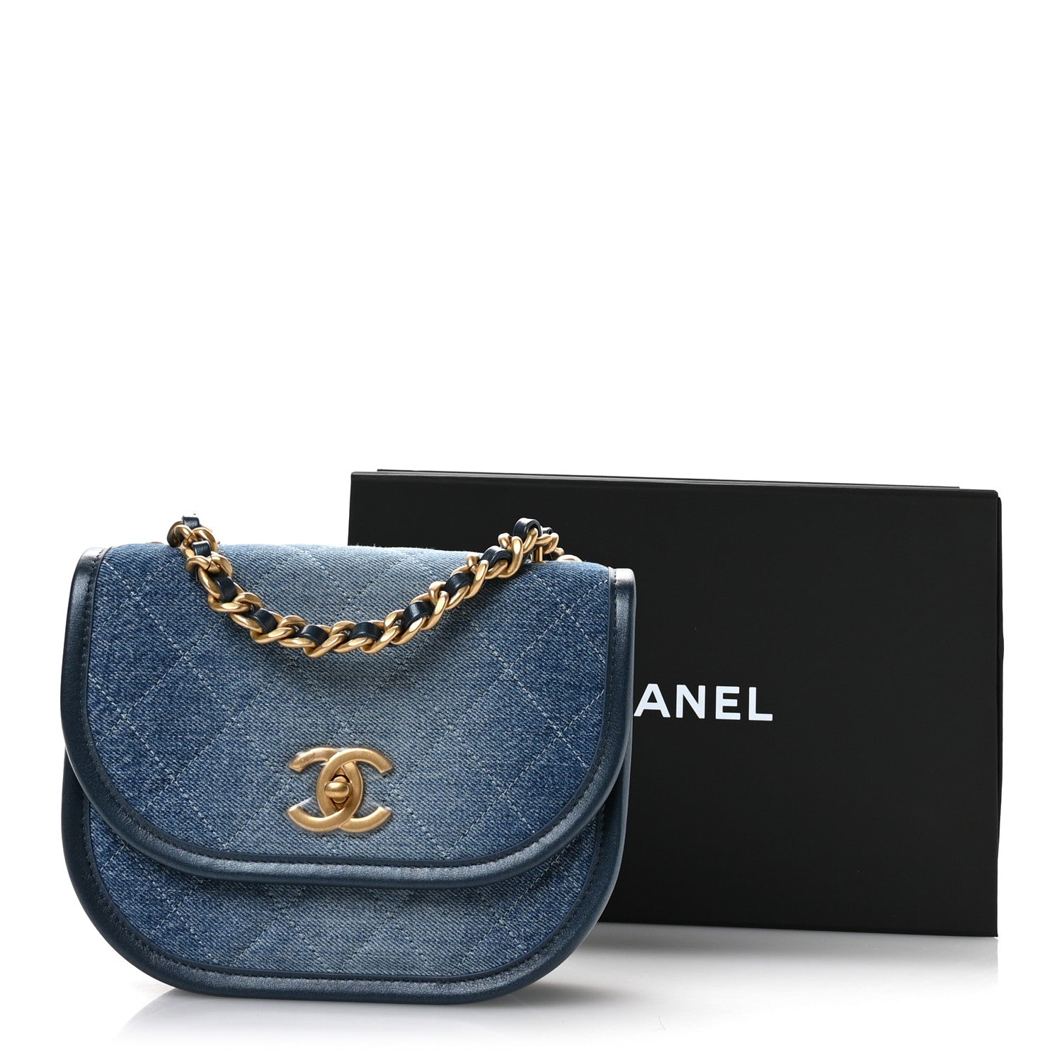 Chanel Washed Denim Quilted Small Messenger Flap Blue 11 of 11