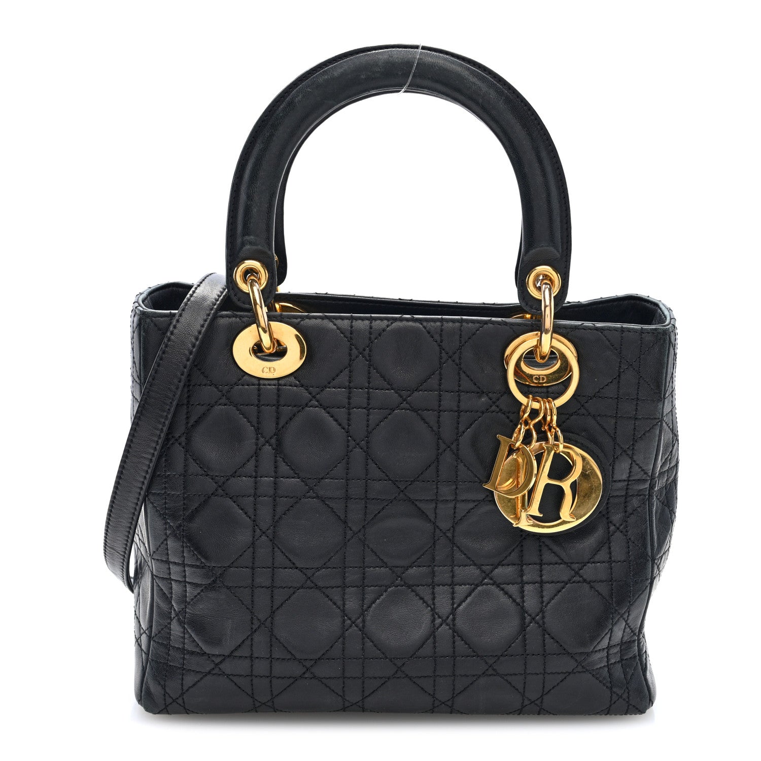 Christian Dior Lambskin Cannage Medium Lady Dior Black 1 of 10