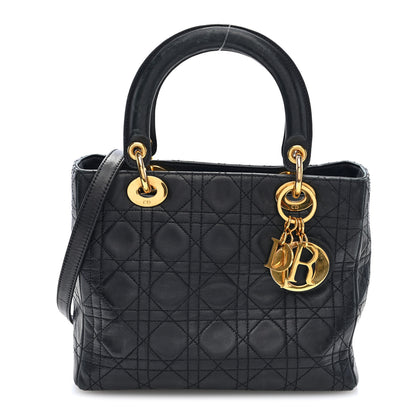 Christian Dior Lambskin Cannage Medium Lady Dior Black 1 of 10