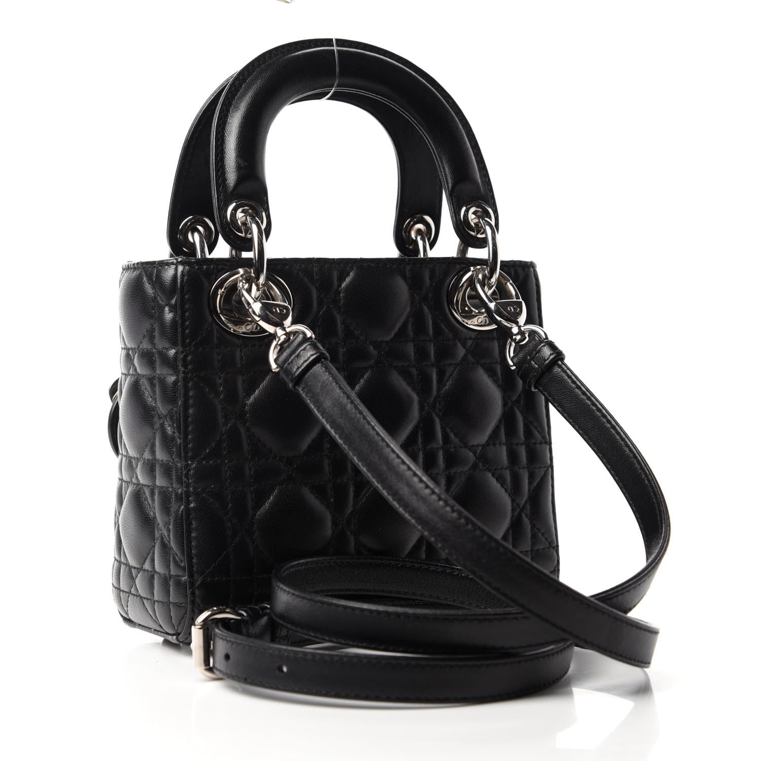 Christian Dior Lambskin Cannage Mini Lady Dior Black 3 of 11