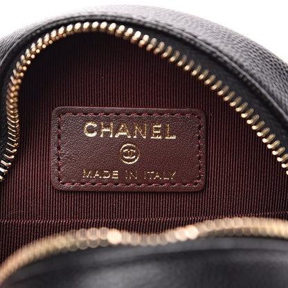 Chanel Caviar Quilted Round Clutch With Chain Black 6 of 10