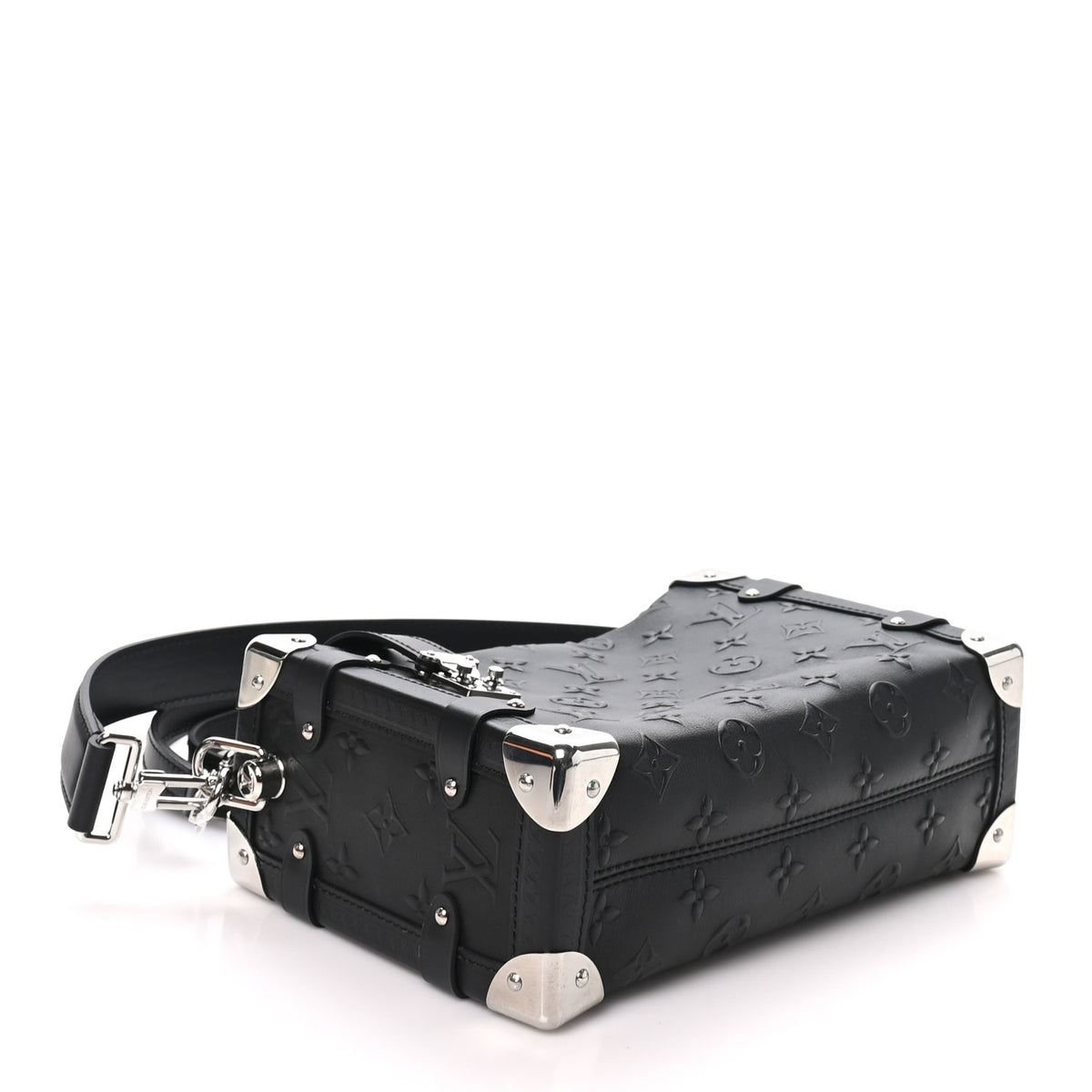 Louis Vuitton Calfskin Debossed Monogram Side Trunk Black 4 of 10