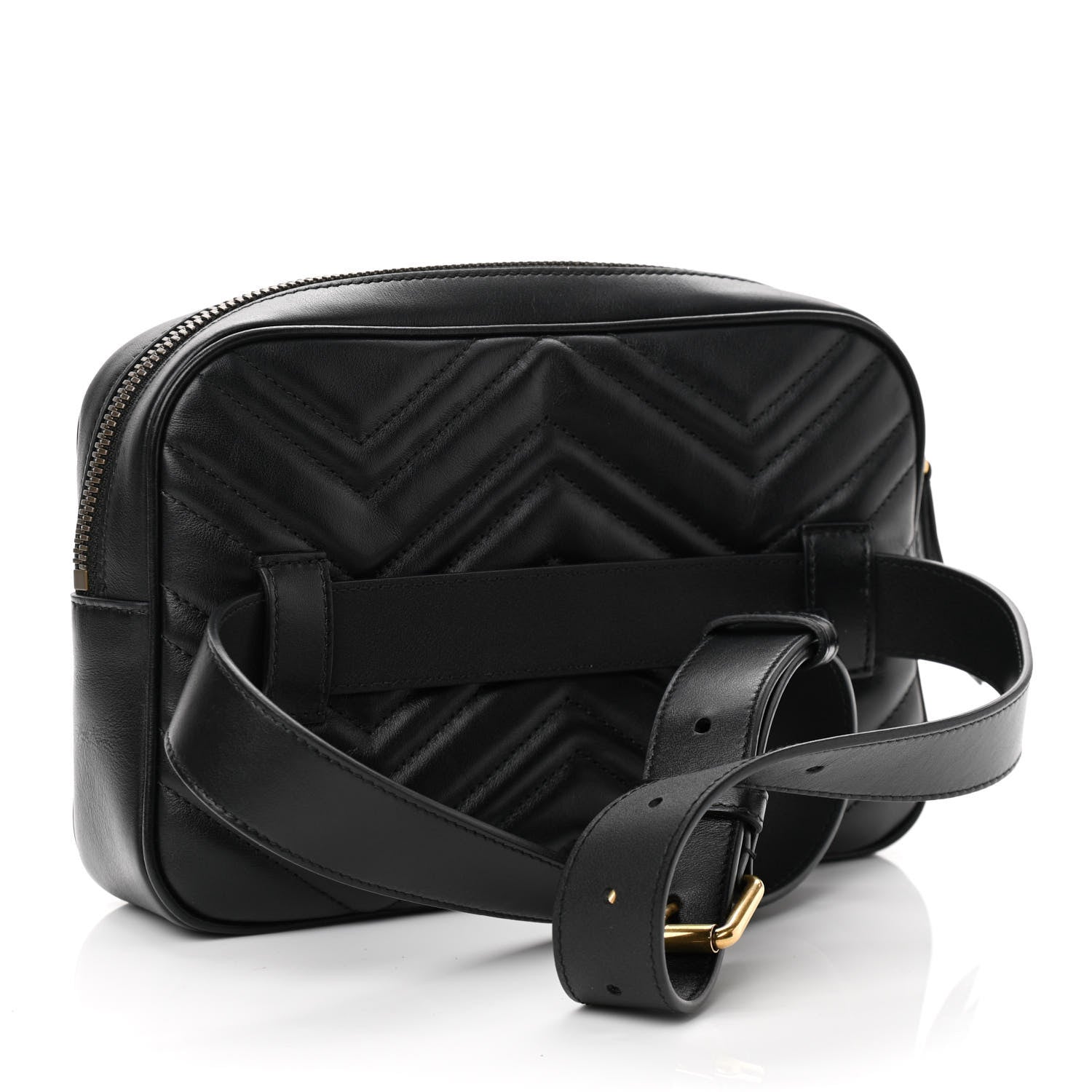 Gucci Calfskin Matelasse Mens GG Marmont Belt Bag 90 36 Black 3 of 11