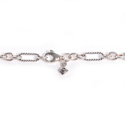 David Yurman Sterling Silver Pearl Cable Classics Figaro Chain Necklace 3 of 5