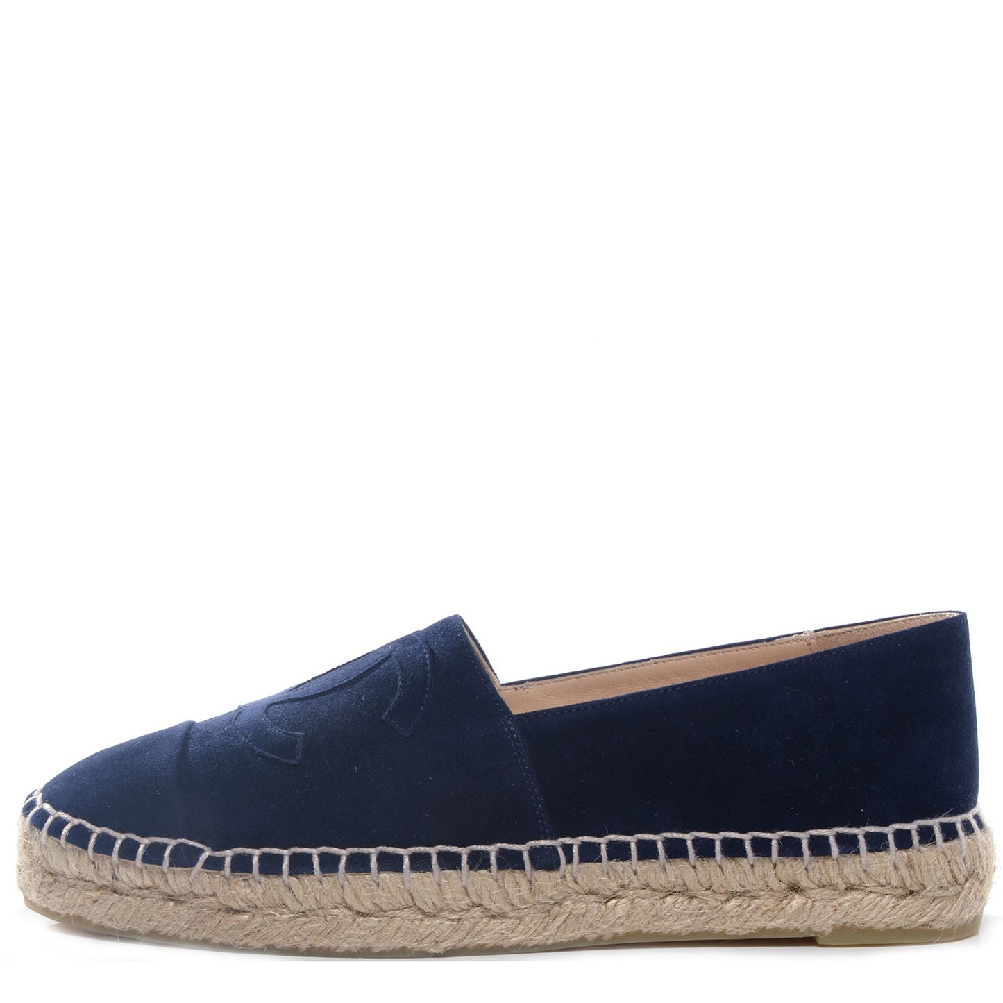 Suede Double Sole Espadrilles Navy Blue 38