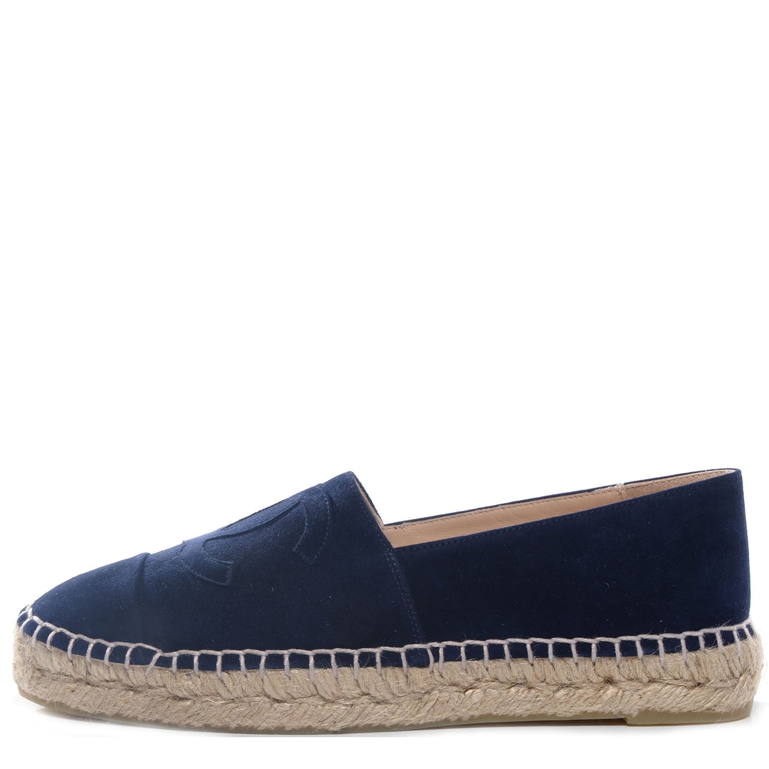 Chanel Suede Double Sole Espadrilles Navy Blue 38 1 of 8