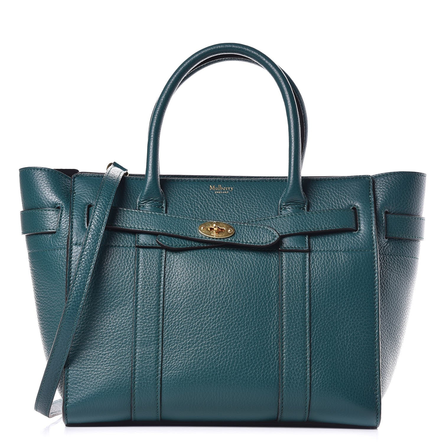Mulberry Classic Grain Small Bayswater Zip Tote Ocean Green 1 of 9