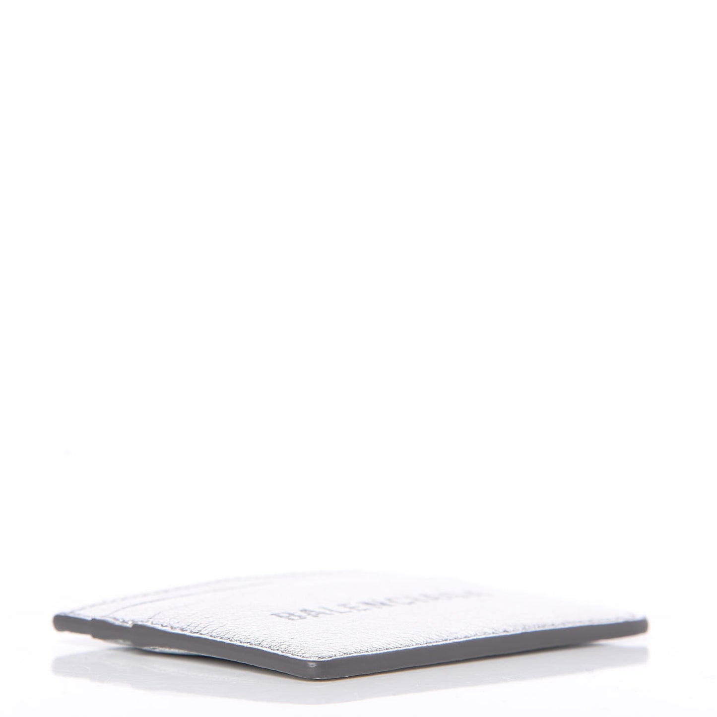 Metallic Goatskin Logo Everyday Multi Card Case Argent Black